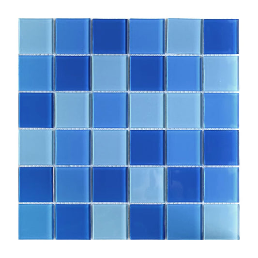 Mosaico de Vidrio Mezcla de Azules - Caja x22 Unidades