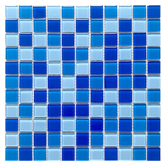 Mosaico de Vidrio Mix Blue Multicolor - Caja x22 Unidades